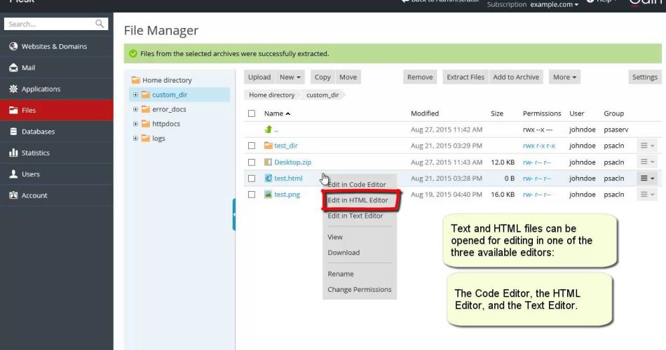 plesk-dosya-yoneticisi-kullanimi