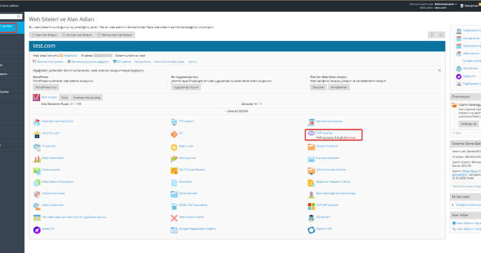 plesk-panel-php-surumu-degistirme
